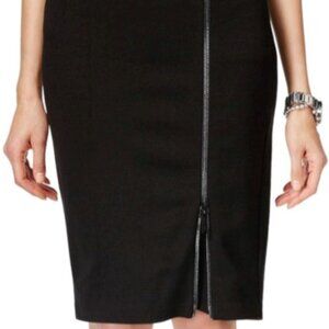 MICHAEL Michael Kors Women's Black Asymmetrical-Zip Pencil Skirt